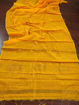 Mango Yellow Silk Cotton Sequence saree in silk cotton with thread work with tiny sequins — Kaash Collection