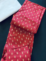 Maroon Color Premium Pure Cotton Kurta Pajama Set for Men with small Self design Buttis - Cotton Kurta for Men - Maroon Kurta for Men - Kaash