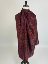 Maroon Color Pure Pashmina Kani Weave Kashmiri Shawl - Kaash