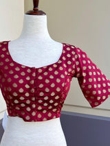 Maroon Color Soft Silk Ready to Wear Blouse | Long tassels | Padded Blouse | Readymade Saree Blouses | Maroon Color Read to Wear Blouses - Kaash