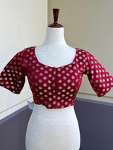 Maroon Color Soft Silk Ready to Wear Blouse | Long tassels | Padded Blouse | Readymade Saree Blouses | Maroon Color Read to Wear Blouses - Kaash