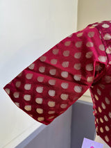 Maroon Color Soft Silk Ready to Wear Blouse | Long tassels | Padded Blouse | Readymade Saree Blouses | Maroon Color Read to Wear Blouses - Kaash