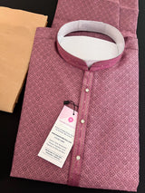 Mauve Color Men Kurta Pajama | Self Design embroidery Styles - Mens Ethnic Wear - Mauve Color Kurta - Kaash