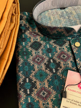 Multi Color Soft Men Kurta in Ikkat Digital Prints with Bottle Green Base | Soft Silk Kurta for Men | Men Ethnic Wear - Kaash