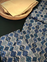 Multi Color Soft Men Kurta in Ikkat Digital Prints with Dark Blue Base | Soft Silk Kurta for Men | Men Ethnic Wear - Kaash