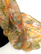 Multi Color soft organza dupatta with embroidery, sequin, zari & floral prints — Kaash Collection