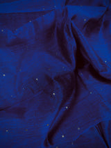 Mustard Yellow and Deep Blue Color Handloom Saree with tiny Sequin Work and Thread Work - Kaash