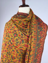 Mustard Yellow pure pashmina Kashmiri shawl with kani weave, floral motifs — Kaash Collection
