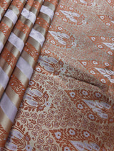Muted Gold Color with Copper and Light Lavender -Mashru Silk Tanchoi Saree with Jamawar Pallu - Kaash