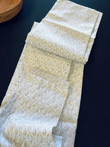 Off White Soft Silk Men Kurta Pajama Set with Hand Embroidery on the Neckline - Kaash