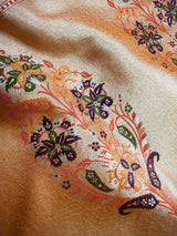 Orange Color Paithani Mashru Silk Saree with Meenakari Work with Sliver and Gold Zari Weave - Kaash