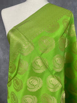 Parrot Green Banarasi with Big Buttas dupatta in soft silk (non-pure) with big buttas with grand borders — Kaash Collection