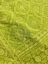 Parrot Green pure georgette saree with chikankari & sequin work — Kaash Collection