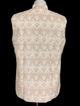 Pastel Gold Jacket for Men with Embroidery, thread and Sequin Work | Jacket for Kurta | Mens Wedding Wear Outfit | Men Waistcoat - Kaash