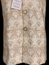 Pastel Gold Jacket for Men with Embroidery, thread and Sequin Work | Jacket for Kurta | Mens Wedding Wear Outfit | Men Waistcoat - Kaash