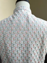 Pastel Pearl Off White men's Nehru/Modi jacket in silk (non-pure) with embroidery, thread & sequin work — Kaash Collection