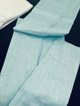 Pastel Sea Blue men's kurta pajama in pure linen cotton with premium linen cotton with fancy buttons — Kaash Collection