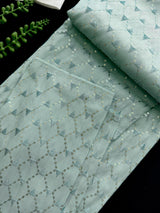 Pastel Sea Green Designer Kurta with Embroidery and Sequins | Pastel Color Mens Kurta | Wedding and Party Wear Kurta - Kaash