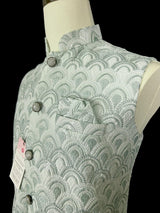Pastel Sea Green men's Nehru/Modi jacket in cotton silk with embroidery, thread & sequin work — Kaash Collection