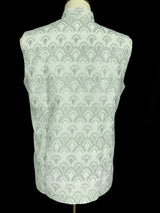 Pastel Sea Green men's Nehru/Modi jacket in cotton silk with embroidery, thread & sequin work — Kaash Collection