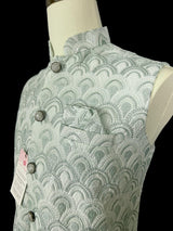 Pastel Sea Green Jacket for Men with Embroidery, thread and Sequin Work | Jacket for Kurta | Mens Wedding Wear Outfit | Men Waistcoat - Kaash