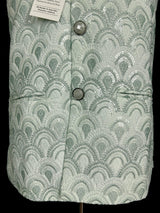 Pastel Sea Green Jacket for Men with Embroidery, thread and Sequin Work | Jacket for Kurta | Mens Wedding Wear Outfit | Men Waistcoat - Kaash