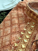 Peach Color Chikankari Embroidery Kurta for Men - Kaash