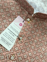 Peach Color Designer Kurta with Floral Digital Print in Soft 100% Cotton with Embroidery and Sequin Work - Kaash