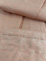 Peach men's kurta pajama in jute silk with floral jaal in gold zari — Kaash Collection