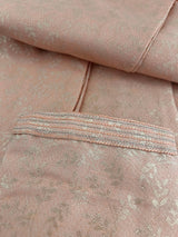 Peach Color Men Kurta Pajama with Floral Jaal in Gold | Mens Ethnic Wear | Indian Pakistani Men Wear | Sherwani Style Kurta with Lining - Kaash