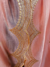 Pastel Peach soft organza dupatta with zari, sequins & silk border — Kaash Collection