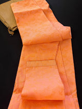 Peach men's kurta pajama in soft silk (non-pure) with self-design with small zari weave buttis — Kaash Collection