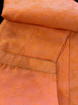 Peach Color Soft Silk Men Kurta Pajama for Men with Self Design material with small Zari Weave butti | Men Indian Wear USA California - Kaash