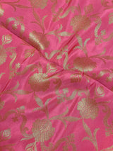 Pink Color Banarasi Floral Soft Silk dupatta with Muted Gold Zari Weaving | Light Weight Dupatta | Silk Dupatta | Stole | Gift For Her - Kaash
