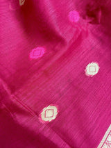 Pink Color Banarsi Cotton Silk Saree with Meenakari and Patola design - Kaash