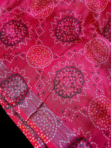 Pink Color Pure Linen by Linen Saree with Bandhani Bandhej Prints - Kaash