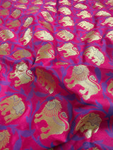 Pink Color Shikhargrah Half and Half Traditional Banarasi Handloom Silk Saree - Kaash