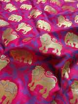 Pink Color Shikhargrah Half and Half Traditional Banarasi Handloom Silk Saree - Kaash