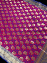 Pink Color Shikhargrah Half and Half Traditional Banarasi Handloom Silk Saree - Kaash