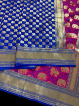 Pink Color Shikhargrah Half and Half Traditional Banarasi Handloom Silk Saree - Kaash