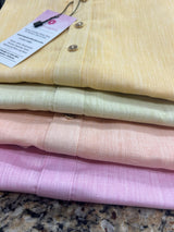 Linen Cotton (Multi-Color Family) men's kurta pajama in pure linen cotton with premium linen cotton with fancy buttons — Kaash Collection
