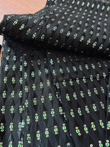Black men's kurta pajama in premium silk with all-over sequin & embroidery on premium silk — Kaash Collection