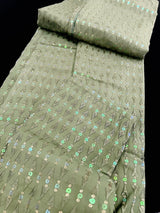 Green men's kurta pajama in premium silk with all-over sequin & embroidery on premium silk — Kaash Collection