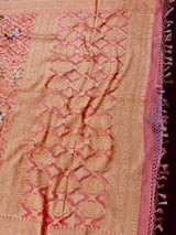 Pure Khaddi Georgette Banarasi Saree in Coral Peach with Muted Gold Zari with Digital Floral Prints | Handwoven Sarees | SILK MARK CERTIFIED - Kaash