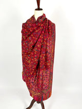 Multi-Color pure pashmina Kashmiri shawl with kani weave, floral motifs — Kaash Collection