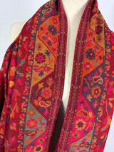 Multi-Color pure pashmina Kashmiri shawl with kani weave, floral motifs — Kaash Collection