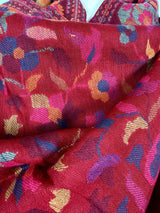 Multi-Color pure pashmina Kashmiri shawl with kani weave, floral motifs — Kaash Collection