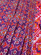 Purple and Pink Printed Soft Silk Saree - Kaash