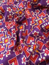 Purple and Pink Printed Soft Silk Saree - Kaash