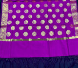 Purple Banarasi Silk Chakra Designer Dupatta with black tassels | Light Weight Dupatta | Benarasi Dupatta | Gift For Her | Kaash Collection - Kaash